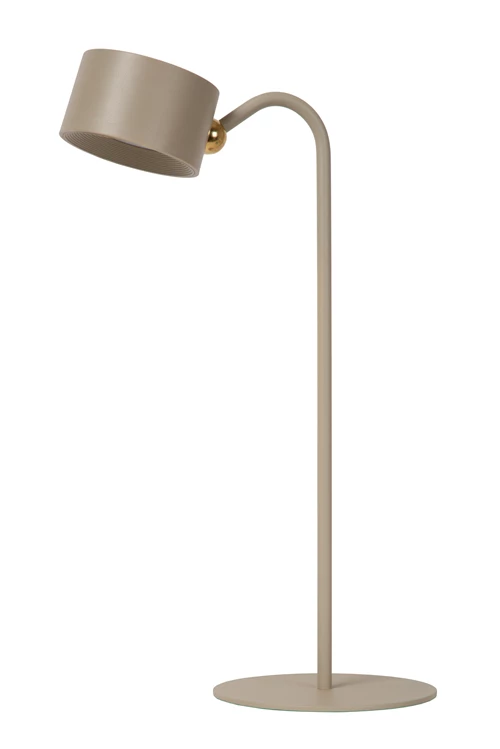 Lucide JOLAN - Rechargeable Desk lamp/Clamp lamp/Wall lamp - Battery pack - LED Dim to warm - 1x3,5W 2700K/5700K - Taupe - turned off